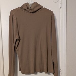 NEW Old Navy Women's Long Sleeve Rib knit turtleneck Brown 2x